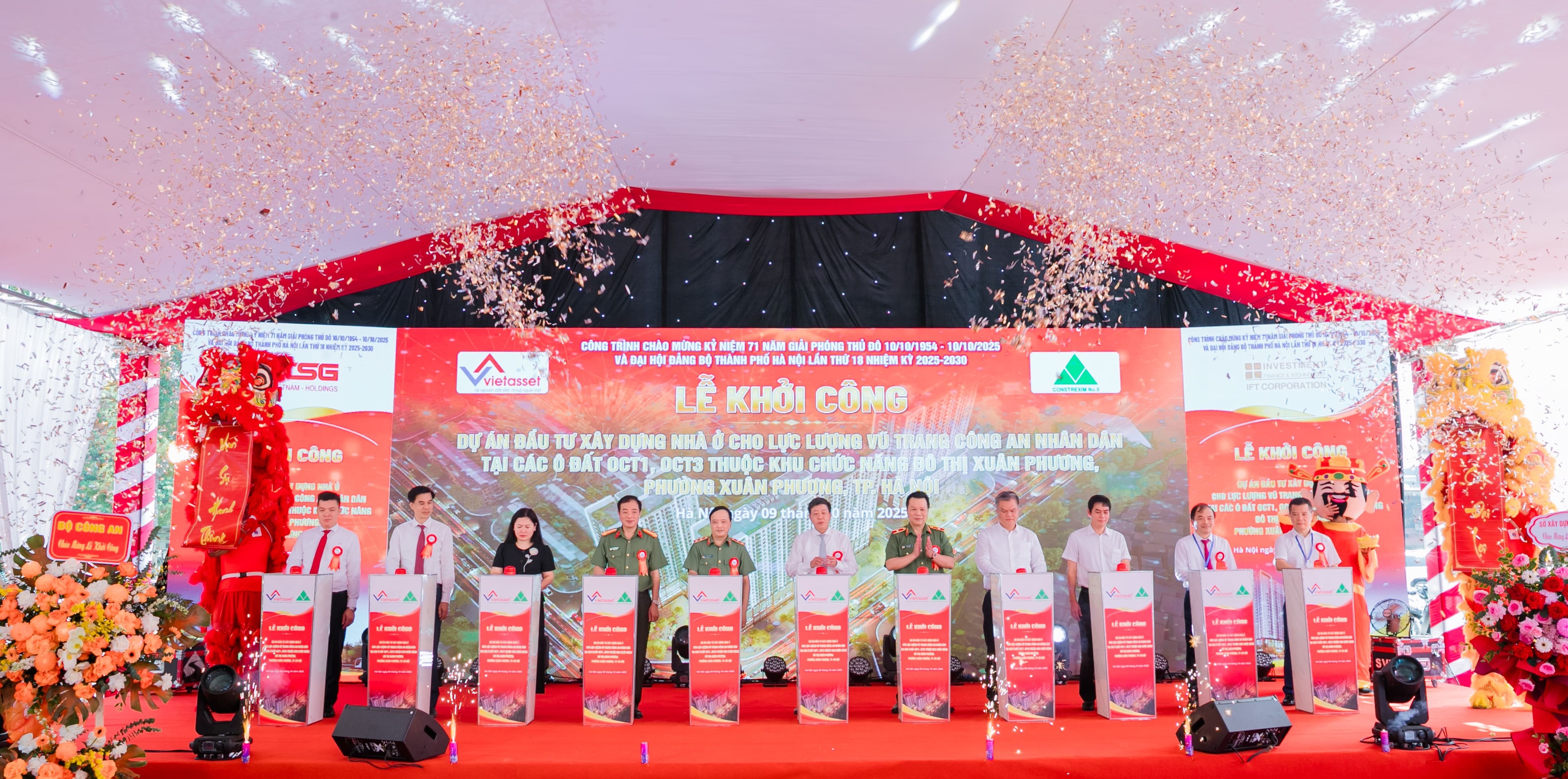 Khởi công dự án đầu tư xây dựng nhà ở cho CBCS CAND tại khu đô thị Xuân Phương